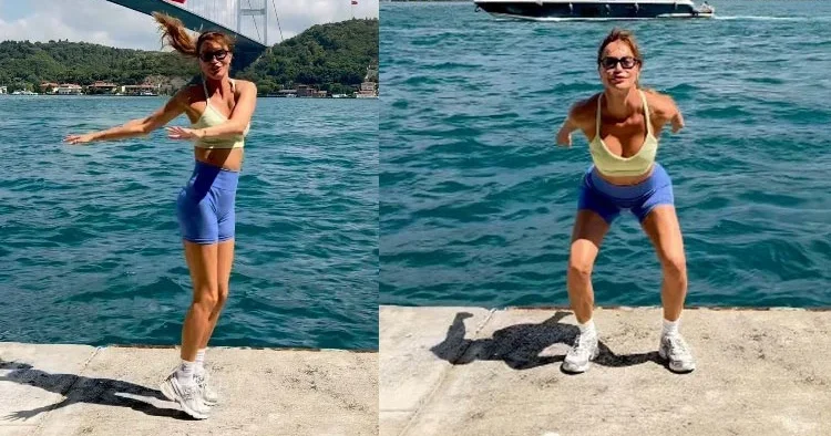 Ebru Şallı, Boğaz’a karşı spor yaptı