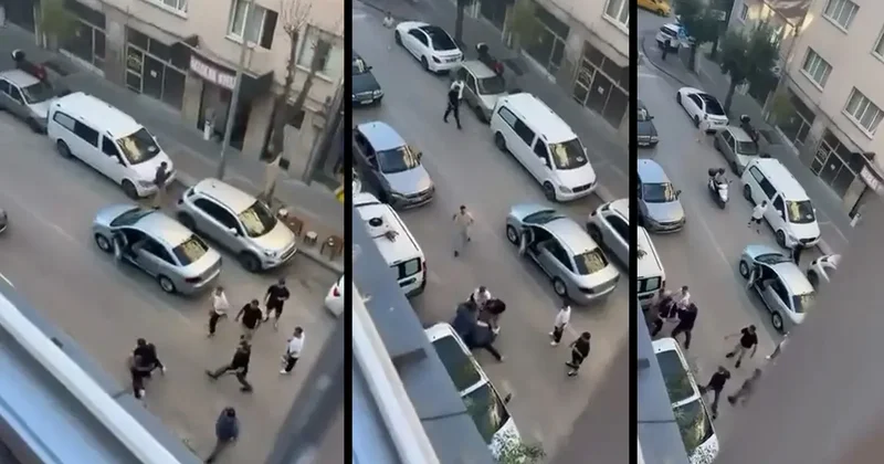 Bursa da cadde ringe döndü! İki grubun amansız kavgası kamerada