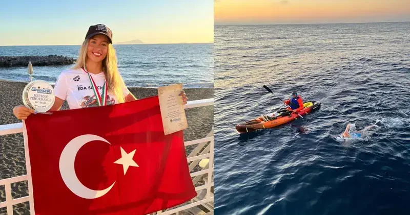 Eda Savcıgil, Catalina Kanalı nı rekorla yüzdü