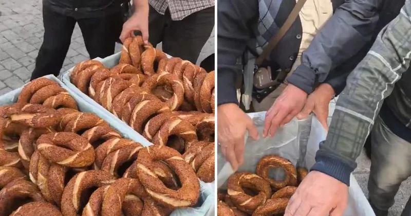 Hayrına simit dağıttı, o esnada ortaya çıkan görüntü Yok artık dedirtti