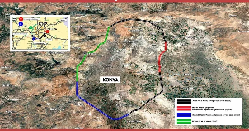 Konya Çevre Yolu nun 2. kısmındaki 16,1 kilometrelik kesim 2026 sonunda açılacak