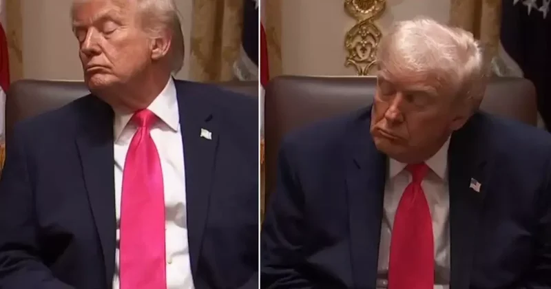 Dünya Trump ın bu görüntülerini konuşuyor! Kabinede dondu kaldı