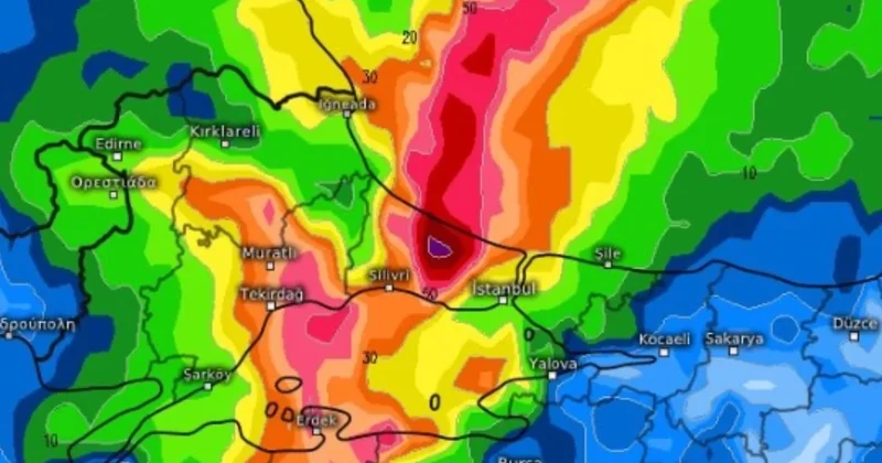 Pazar günü için İstanbulluları korkutan harita! Sözcü Gazetesi