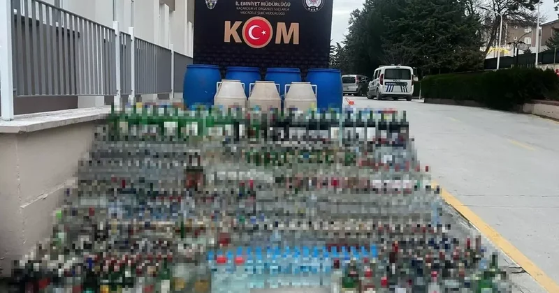 Amasya’da kaçak alkol operasyonu: 615 şişe ve 30 bidon ele geçirildi