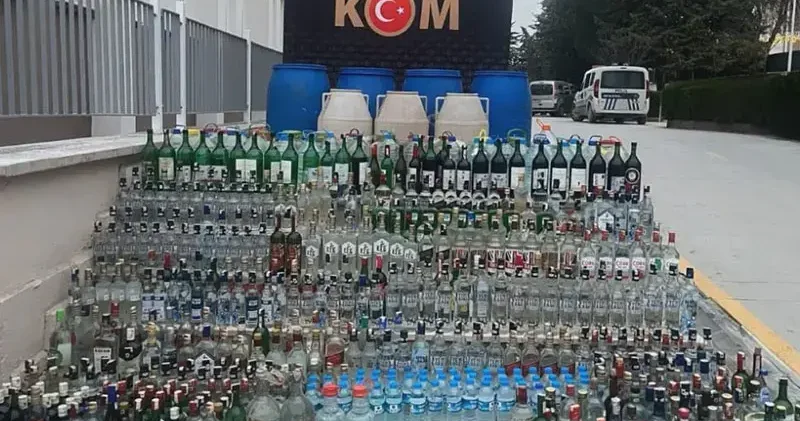 Amasya’da kaçak ve sahte alkol operasyonuna 2 tutuklama