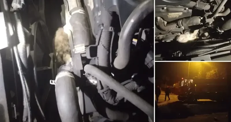 Minibüsün motoruna sıkışan kedi kurtarıldı Karabük Haberleri