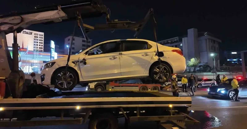 D 100’de makas atan otomobil takla attı