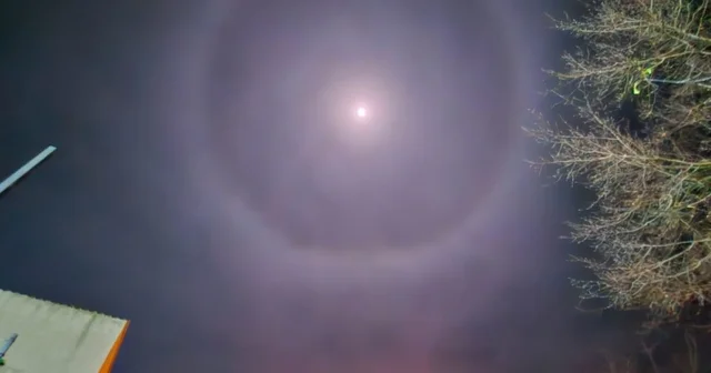 Muratlı semalarında Ay Halesi görüldü Tekirdağ Haberleri