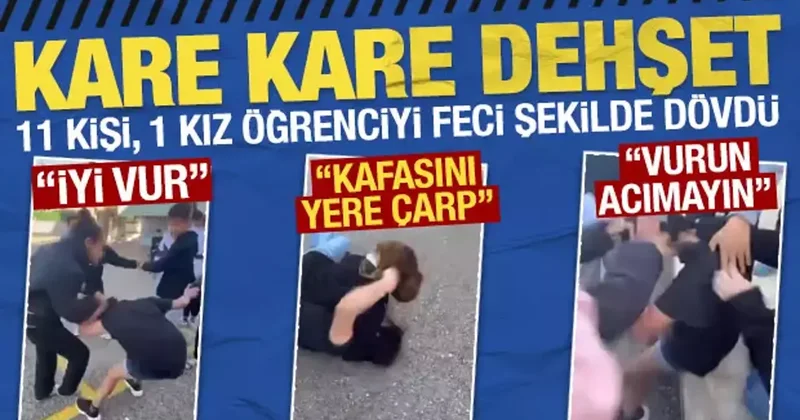Antalya da ilkokul bahçesinde akranları kız öğrenciyi acımasızca darbetti