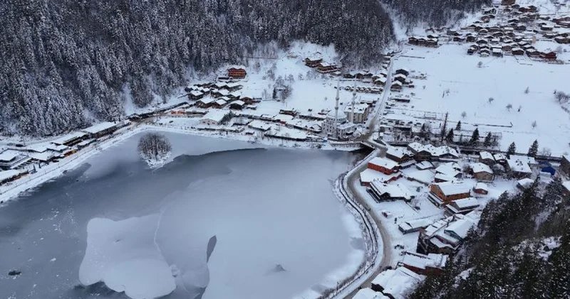 Son dakika: Uzungöl yaylası buz tuttu işte görsel şölen Son dakika haberleri