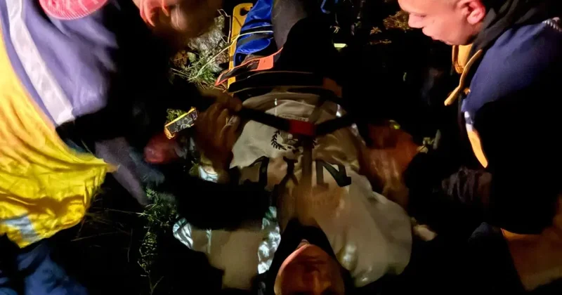 Korkunç olay! 50 metreden düştü, takıldığı ağaçlar hayatını kurtardı