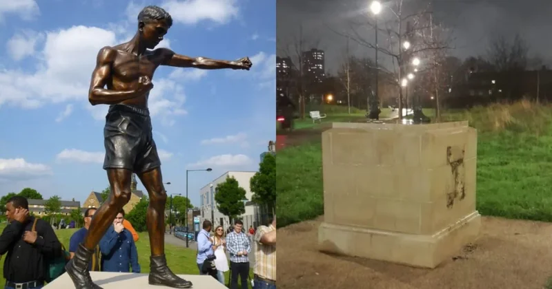 2 metrelik bronz heykeli çaldılar! Sadece ayakları kaldı Sözcü Gazetesi