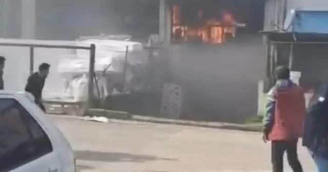 Dekoratif köpük üretimi yapılan atölyede yangın Bursa Haberleri