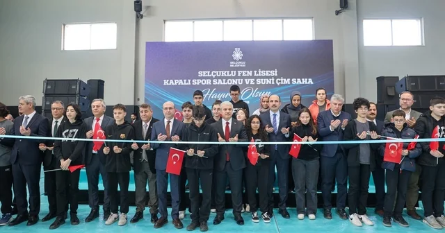 Selçuklu Fen Lisesi Kapalı Spor Salonu ve Suni Çim Saha nın resmi açılışı gerçekleştirildi Konya Haberleri