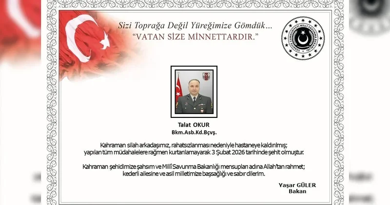 Son dakika MSB duyurdu: Bir asker şehit