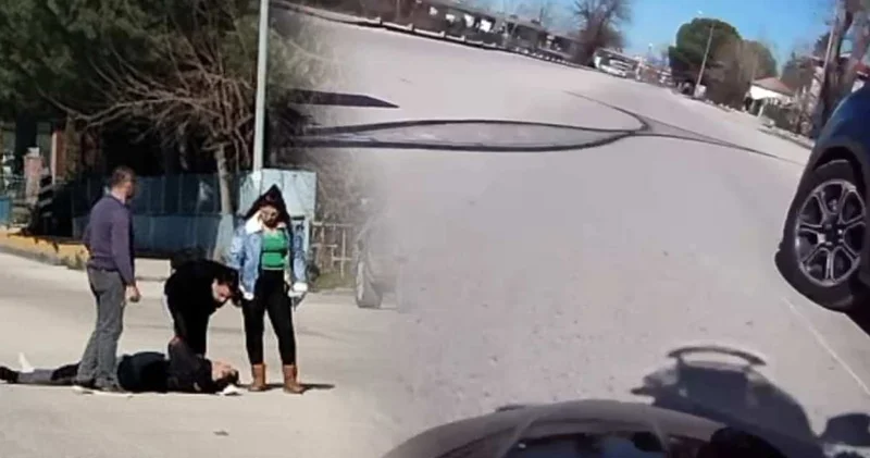 Edirne’de korkutan kaza! Motosikletle araç çarpıştı