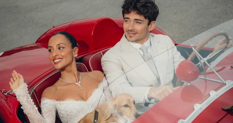 Charles Leclerc ile Alexandra Saint Mleux evlendi