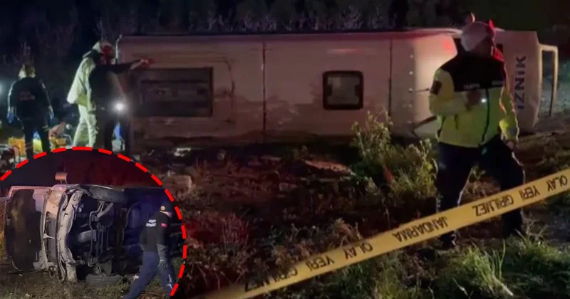 Bursa’da can pazarı! Yolcu minibüsü devrildi: Ölü ve yaralılar var