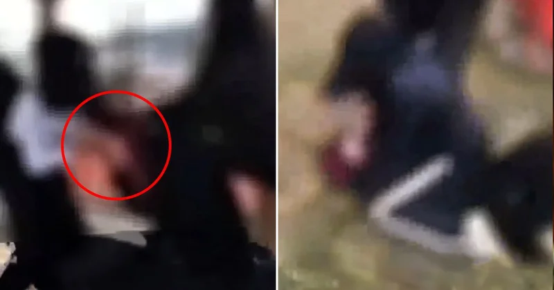 Kız çocuğunu başörtüsünden tutup defalarca yere vurdular! Bu gençlik nereye gidiyor