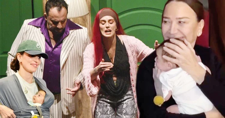 Anne sahnede, bebek kuliste