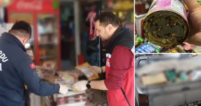 Ordu’da zabıta ekipleri 4 kamyonet dolusu gıda ürününe el koydu Ordu Haberleri