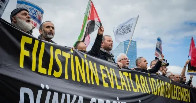 Filistin Dayanışma Platformundan ABD nin Ankara Büyükelçiliği önünde protesto VİDEO İZLE