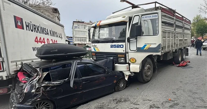 Bağcılar da bir kamyonun freni boşaldı: Sekiz araçta hasar meydana geldi Gündem Haberleri