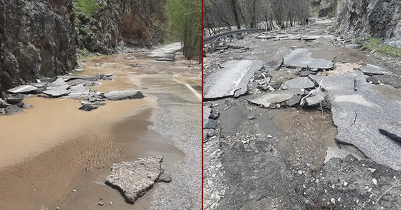 İlçeye giden yol kapandı: Şiddetli yağış sonrası sular altında kaldı!