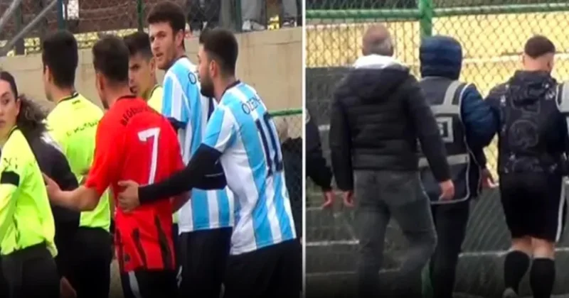 Hakemi yumruklayan futbolcu sahada gözaltına alındı Sözcü Gazetesi