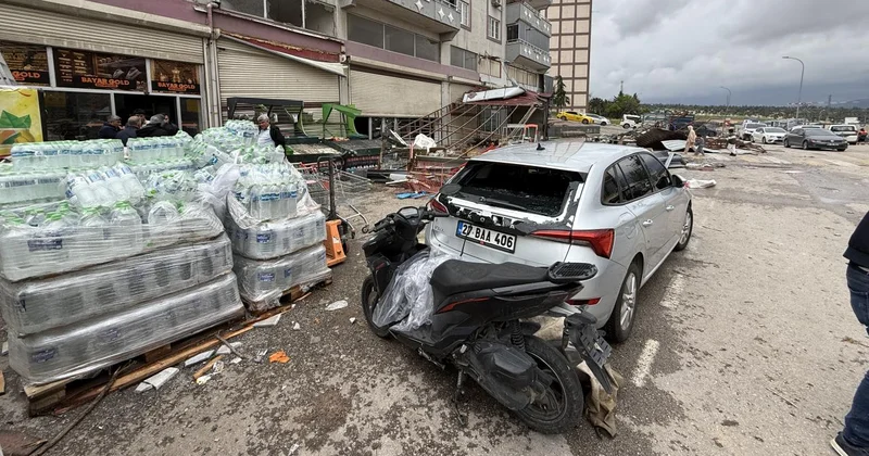 Gaziantep te fırtınanın verdiği hasar görüntülendi
