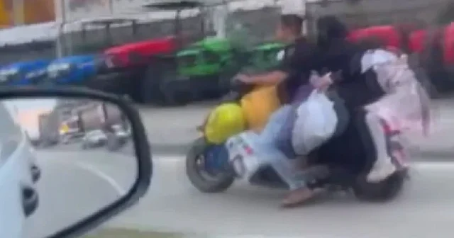 Bursa da elektrikli scooter üzerindeki tehlikeli yolculuk kamerada VİDEO İZLE