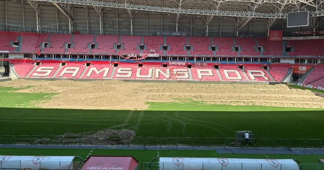 Samsun 19 Mayıs Stadyumu nun zemini yenileniyor Samsun Haberleri