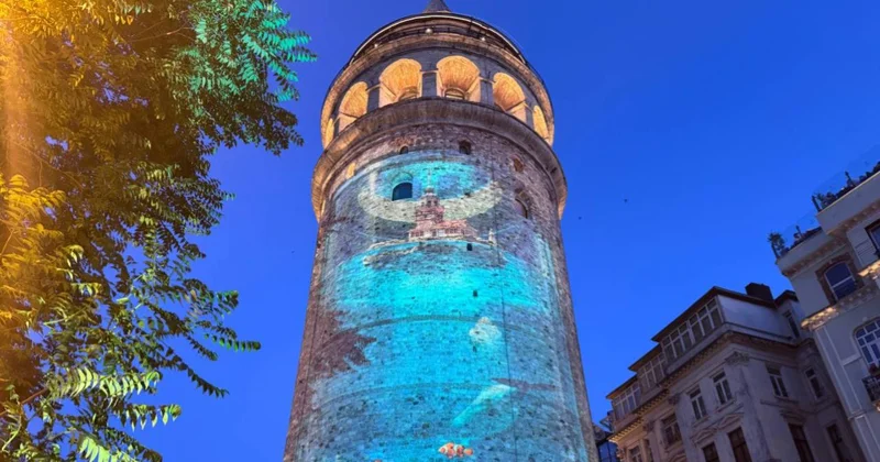 Sıfır Atık Haftası kapsamında Galata Kulesi nde mapping gösterisi yapıldı