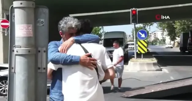 Kazaya karışan oğlunu teselli eden babanın sözleri ve sakinliği dikkat çekti