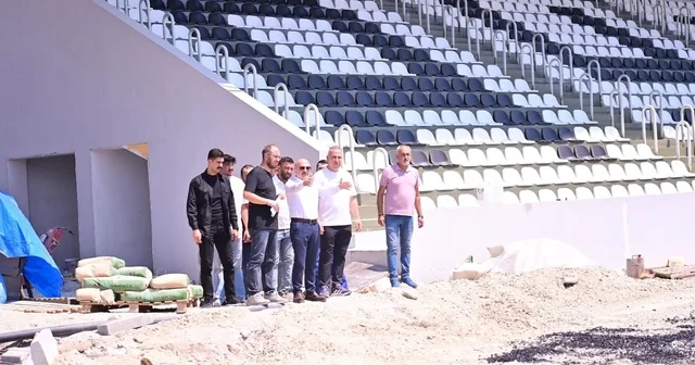 Aydın da 6 bin kişilik Adnan Menderes Stadyumu nun yapımı sürüyor Vali Varol, çalışmaları inceledi Aydın Haberleri Habertürk Yerel Haberler