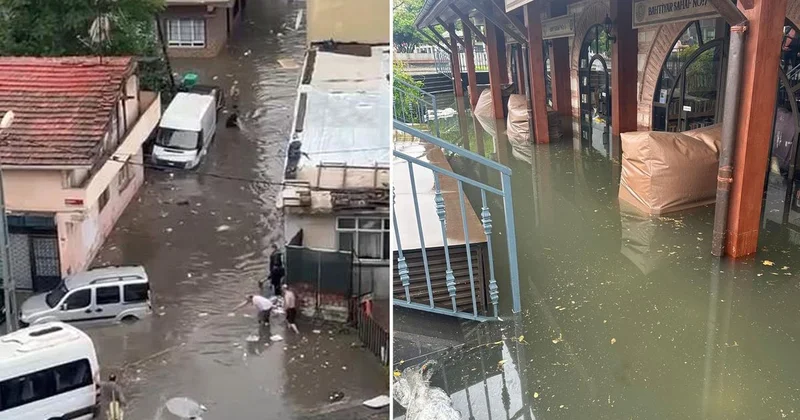 İstanbul da zorlu gün! Ana yollar göle döndü, ünlü çarşıda hasar büyük