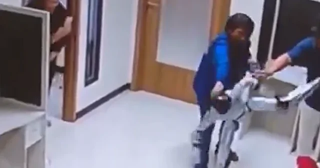 Dünya bu görüntüleri konuşuyor: Kung Fu yapan insansı robot önüne geleni dövdü VİDEO İZLE