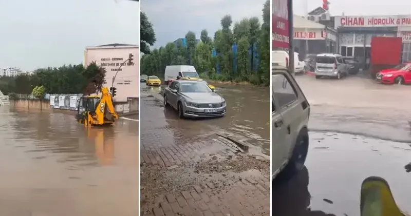 Kocaeli de sağanak etkili oldu; cadde ve sokaklar göle döndü