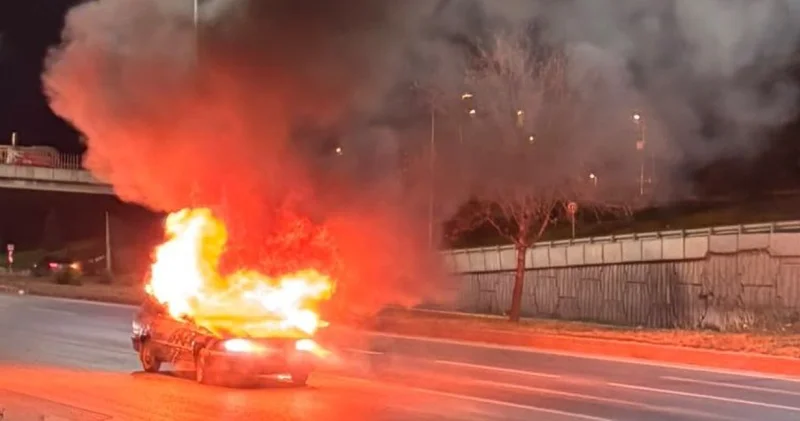LPG tankı patlayan otomobil alev topuna döndü