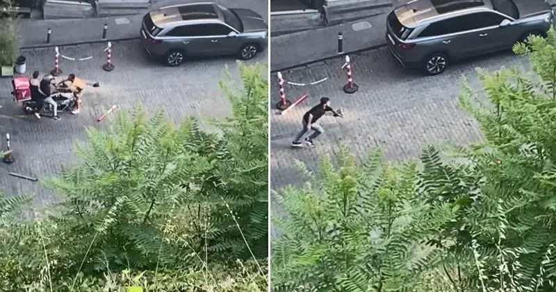 Beyoğlu’nda yarı çıplak önüne atladığı motosikletliyi düşürdü; duba sopa ve tekmeyle darbedildi