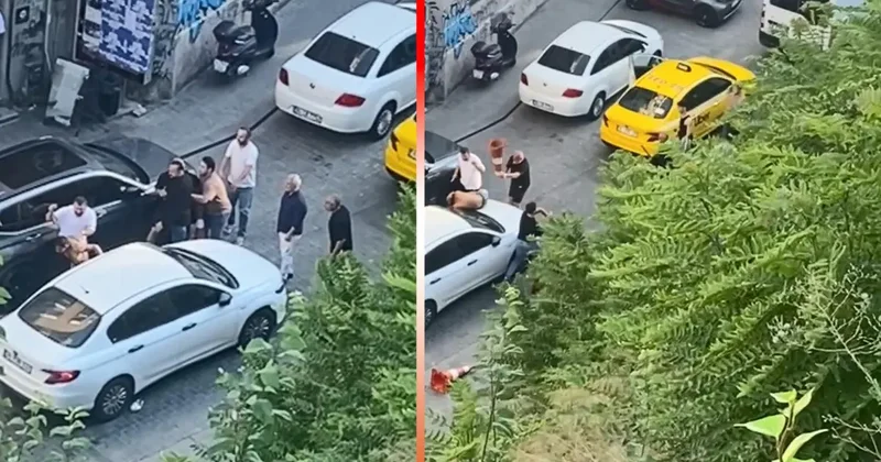 Beyoğlu nda yarı çıplak şahıs ortalığı birbirine kattı! Vatandaşlar tarafından böyle darbedildi