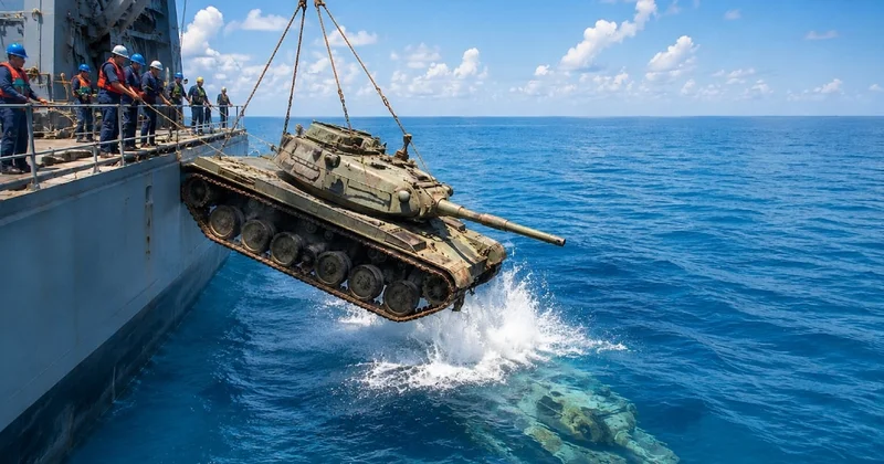 100 adet savaş tankını denizin dibine bıraktılar Sözcü Gazetesi