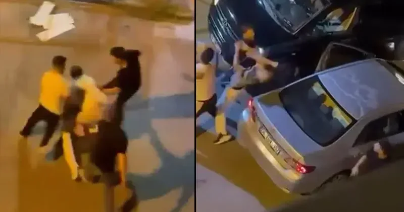Çekmeköy de sürücülerin tekmeli yumruklu yol verme kavgası kamerada