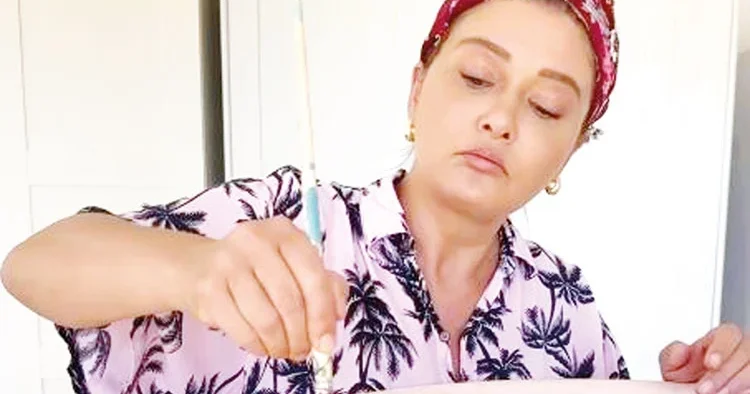 Saksıdan lambader yaptı