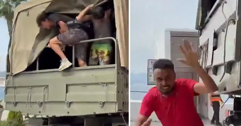 Sebte de yakalanan Faslı göçmenler hareket halindeki askeri araçtan atlayıp kaçtı