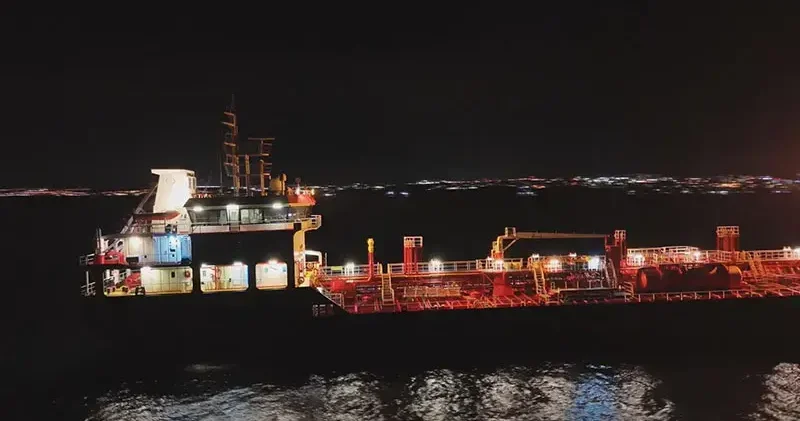 Silivri açıklarında kazaya karışan ALSU isimli gemi havadan görüntülendi