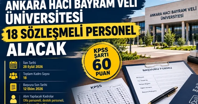 Ankara Hacı Bayram Veli Üniversitesi 18 Sözleşmeli Personel Alacak: KPSS Şartı 60 Puan