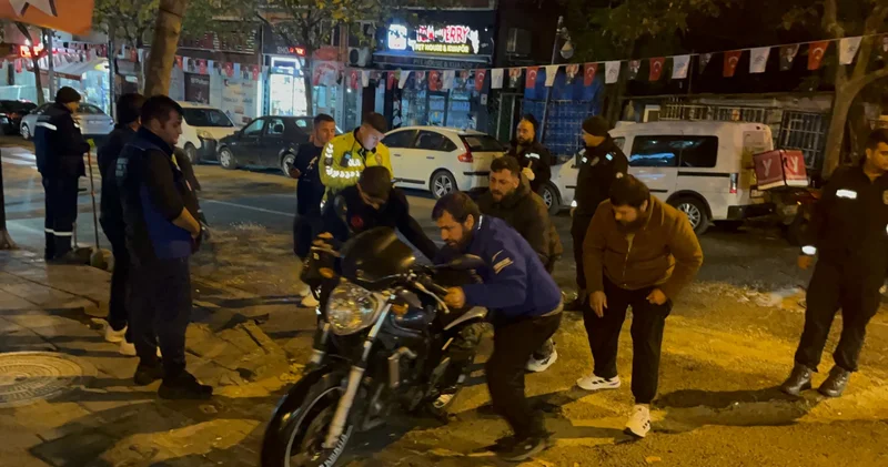 Tekirdağ da feci kaza kamerada! Motosikletli metrelerce sürüklendi