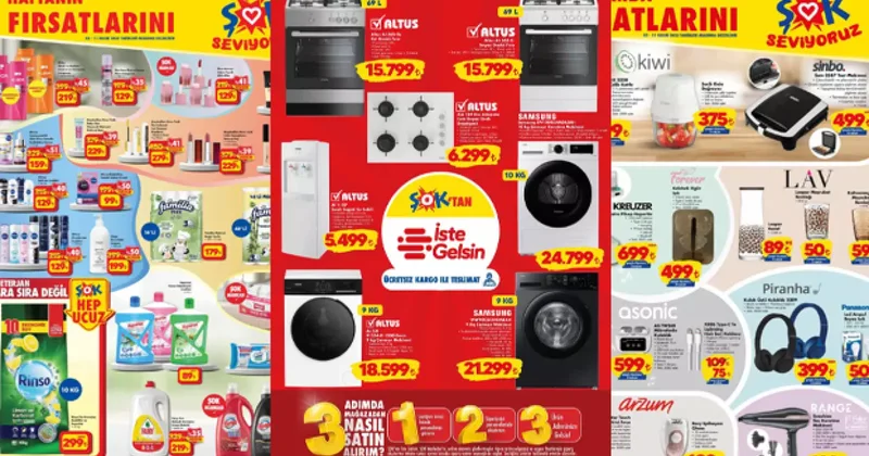 ŞOK 05 11 Kasım aktüel ürünleri: Çamaşır kurutma makinesi, QLed Google TV, Kablosuz dik süpürge...