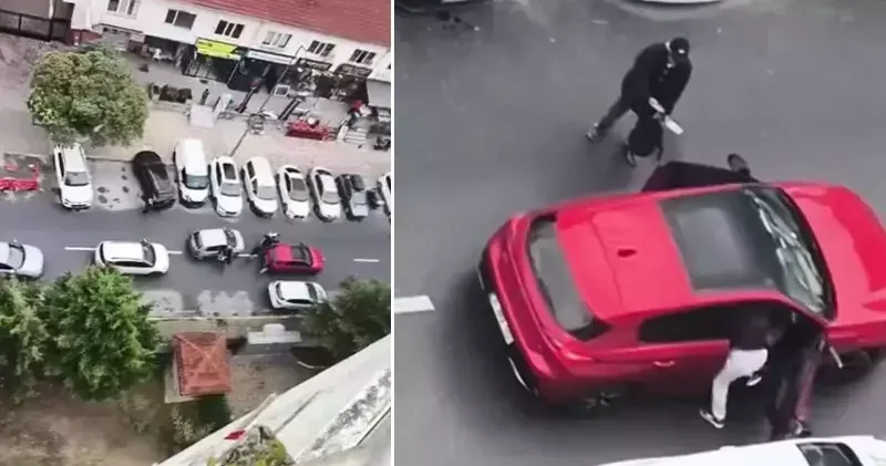 Beylikdüzü nde kadın sürücülerin yol kavgası kamerada